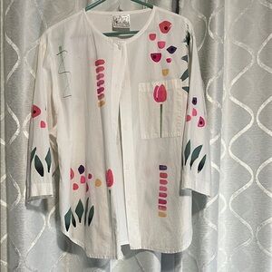 Alegre Hand-Painted White Shirt